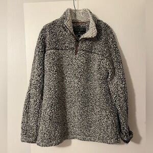True Grit Gray/White Frosted Sherpa Quarter Zip size S